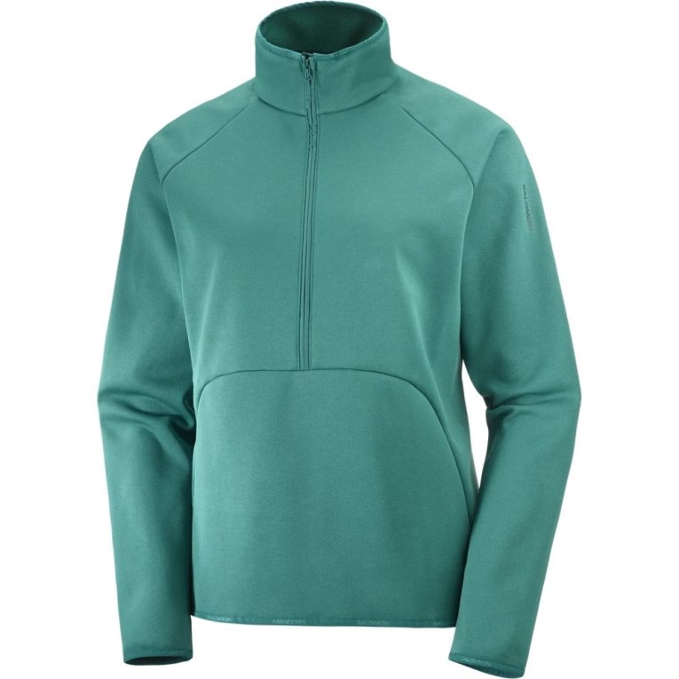 Green Salomon Essential Warm Half Zip Women's Jackets | PH 21938I